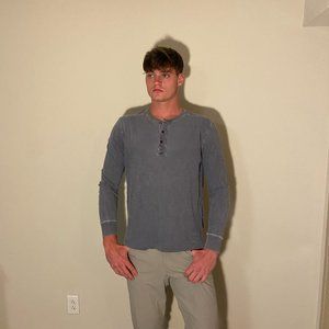J. Crew Garment-dyed slub cotton henley, Size Large, Color: Bluish gray